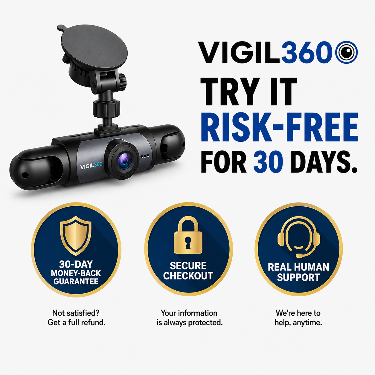 VIGIL360™ 4 Camera Wireless Dashcam