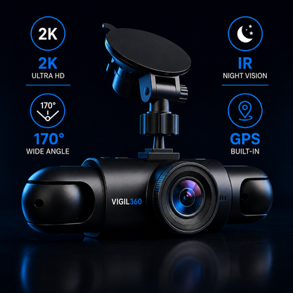 VIGIL360™ 4 Camera Wireless Dashcam