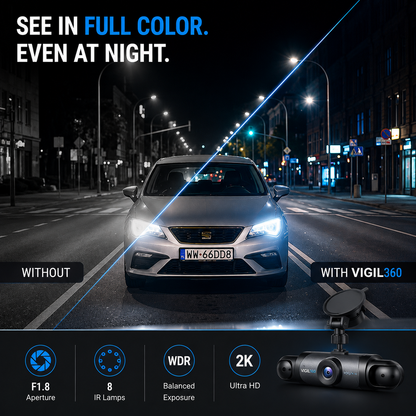 VIGIL360™ 4 Camera Wireless Dashcam