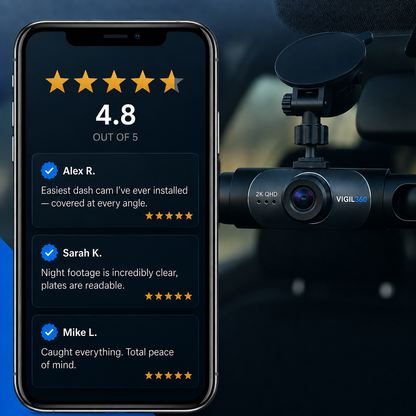 VIGIL360™ 4 Camera Wireless Dashcam